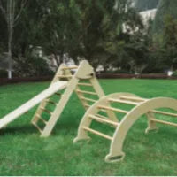 Solid Wood Baby Climbing Frame Indoor Children's Slide Combination Sensory Training Bedside Slide Montessori Educational Toys