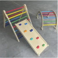 Solid Wood Baby Climbing Frame Indoor Children's Slide Combination Sensory Training Bedside Slide Montessori Educational Toys